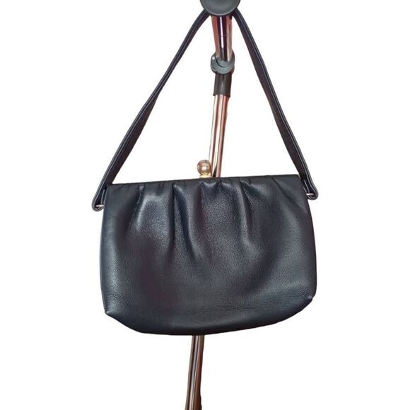 Vintage HL usa, Harry Levine leather kiss lock handbag - Picture 1 of 6